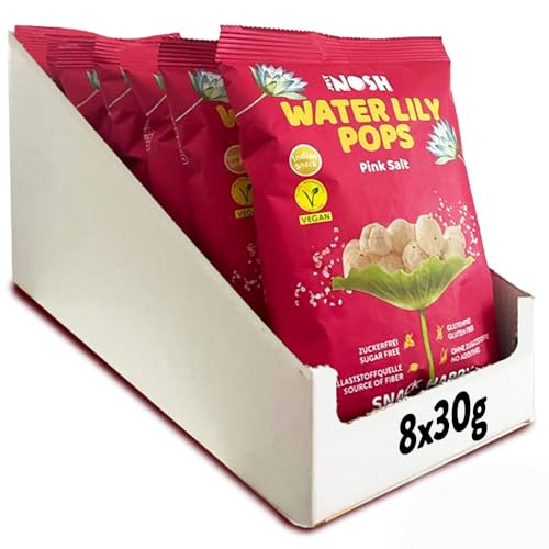 Just Nosh - Water Lily Pops - Pink Salt - frei von Allergenen, ohne Zucker - Knabberspaß für die ganze Familie