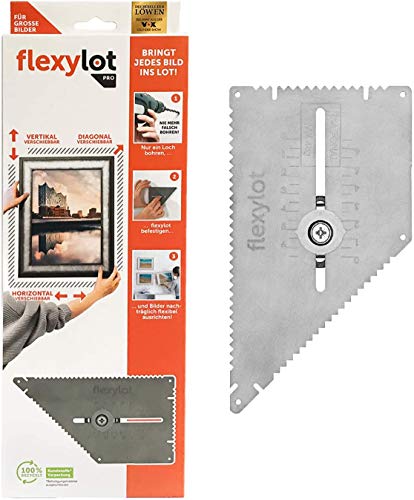 flexylot Bildaufhänger - 1x Pro | Ideal für große und schwere Bilder bis 12 kg | Nachträglich flexibel ausrichtbar | Für nahezu alle handelsüblichen Rahmen & Bilder