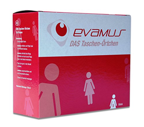 Evamus - Wegwerf Urinal 5 Stück, Taschen WC für Frauen, Taschen Örtchen, Einweg Toilette,