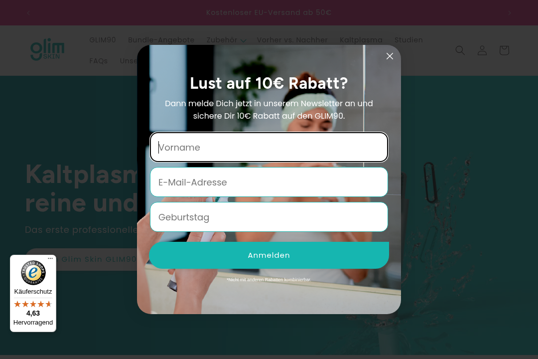 Glim Skin Website