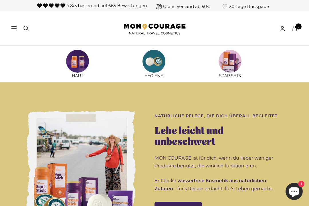 MON COURAGE Website