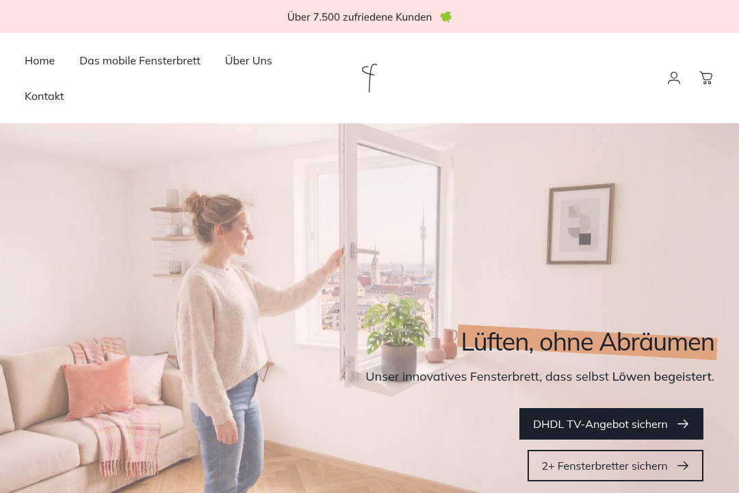 Frischluft Fensterbrett Website