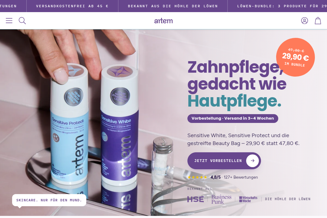 Artem Oral Care Website