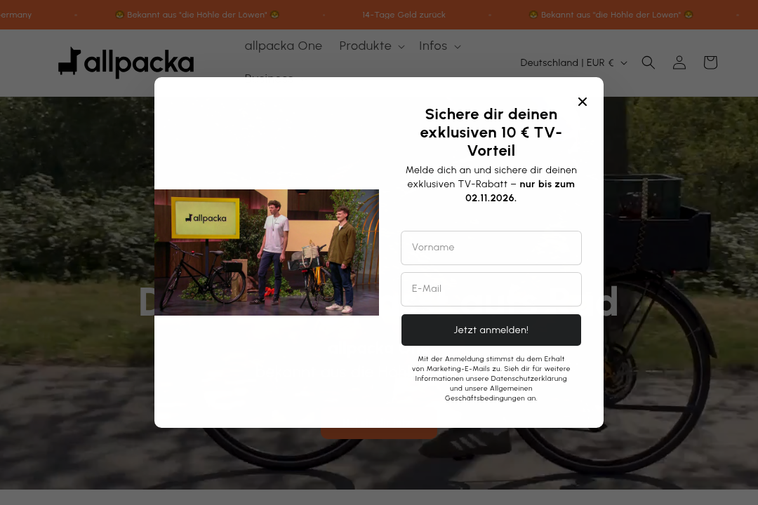 allpacka One Website