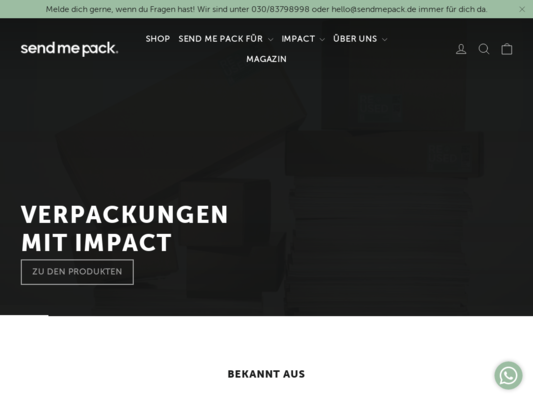 SendMePack Website