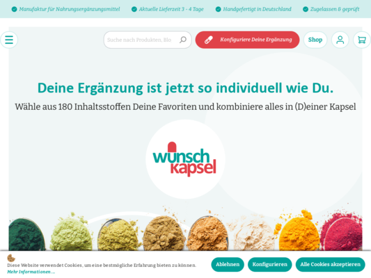 Wunschkapsel Website