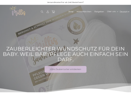 Millis Zaubertücher Website